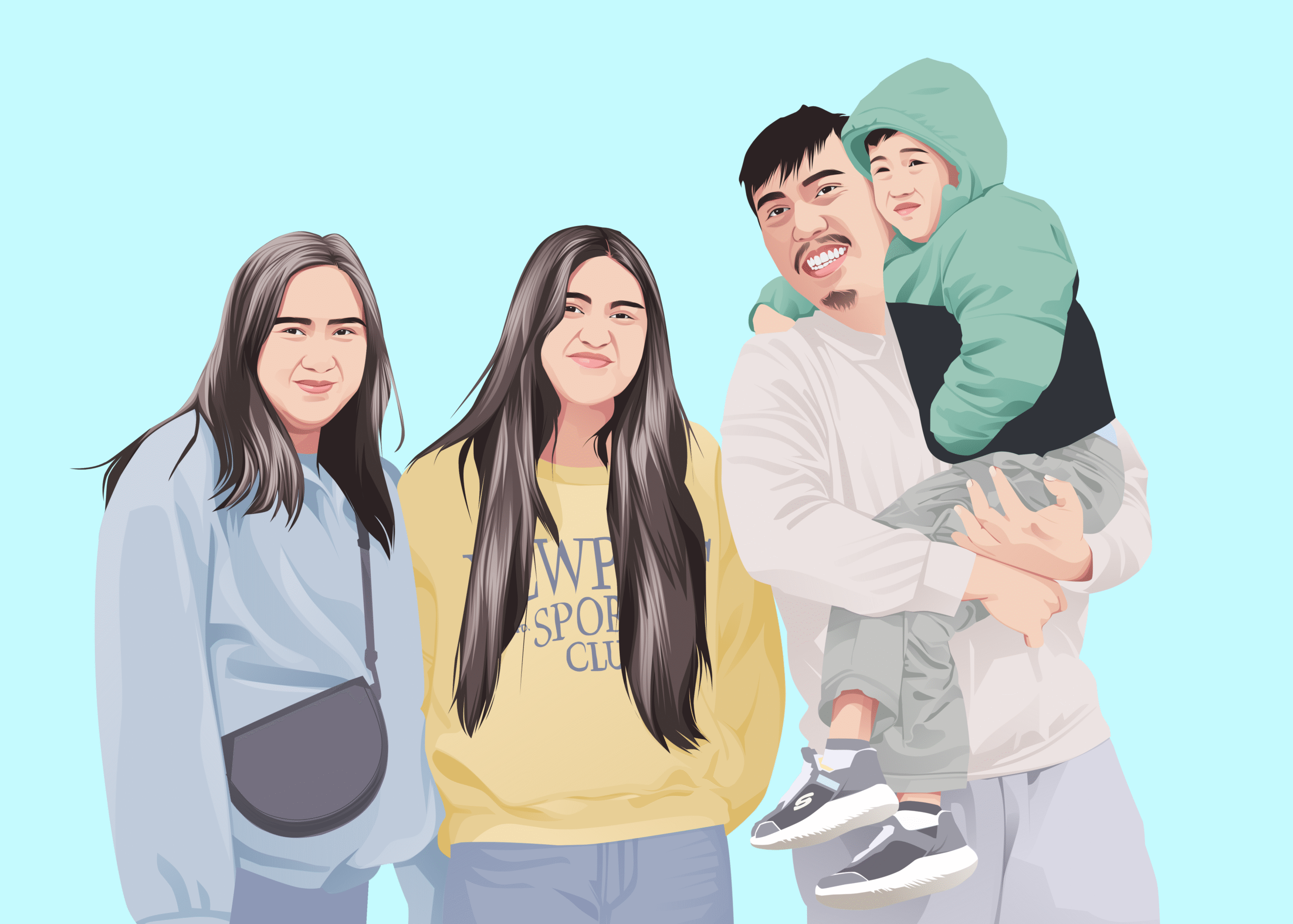 Custom family vector portrait gift