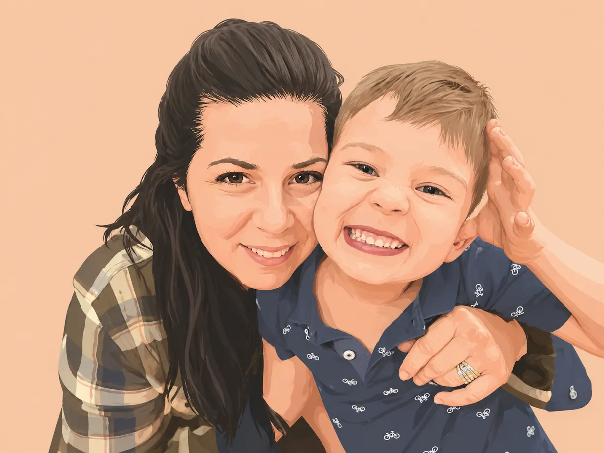 Personalized cartoon portrait gift vector artwork