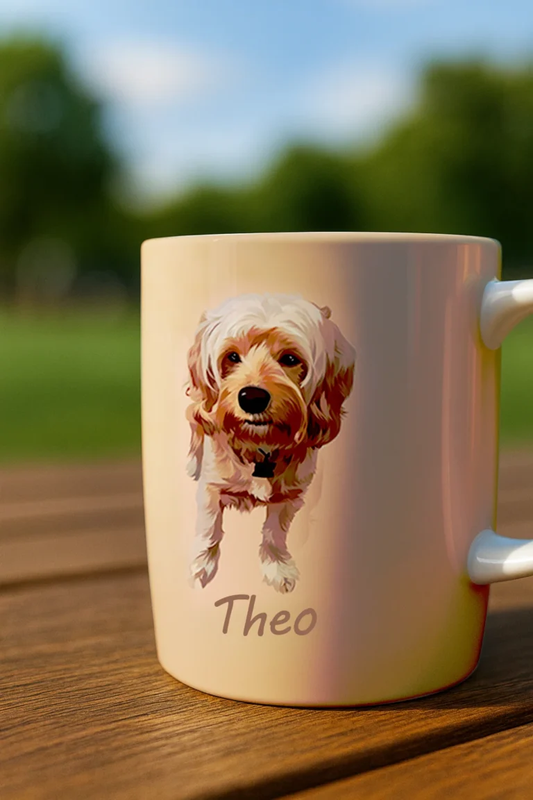 custom made pet photo mug portrait vector portrait custom made mug pick and print