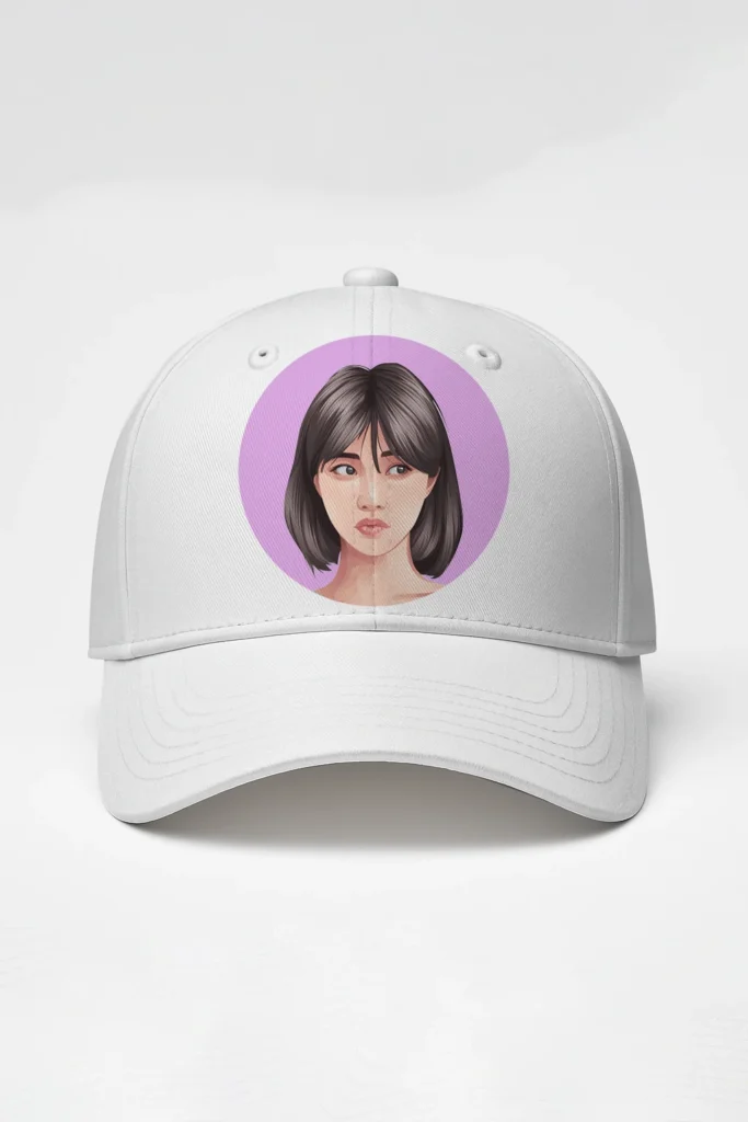 custom photo cap with vector portrait artwork pick and print