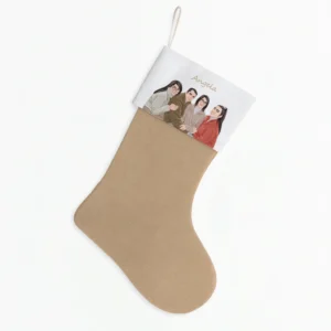 Custom Burlap Christmas Socks Vector Portrait