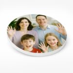 Custom Photo Ceramic Coaster Round 4.25 portrait vector artwork pick and print 1