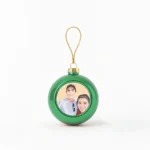 Custom Photo Colored Round Christmas Ornament 4 Custom Photo Colored Round Christmas Ornament Green pick and print