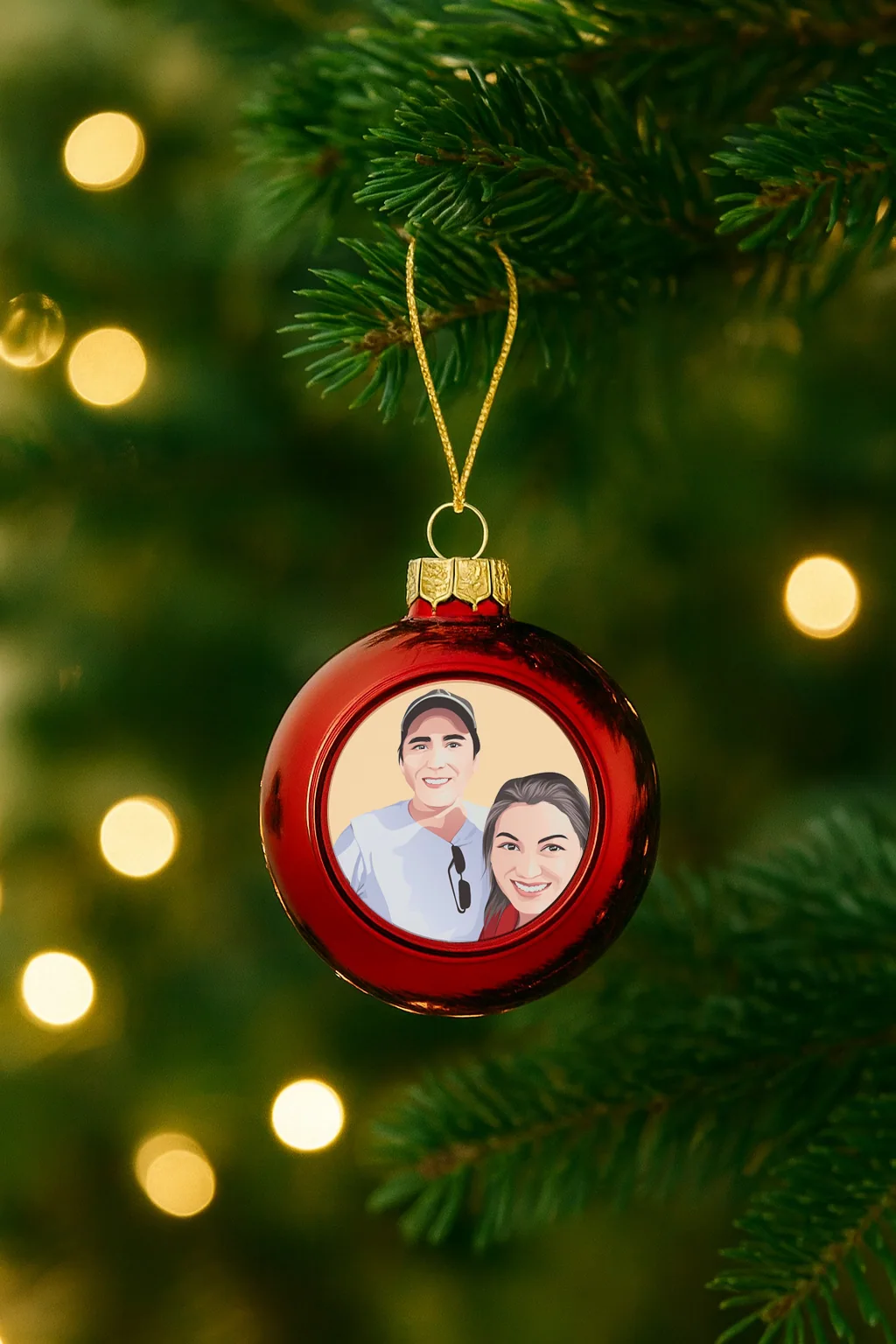 Custom Photo Colored Round Christmas Ornament pick and print