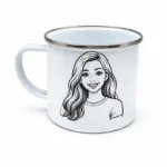 Custom Photo Enamel Camping Mug 12oz Sublimation custom portrait personalized luggage card pick and print s1