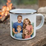 Custom Photo Enamel Camping Mug 12oz Sublimation custom portrait personalized luggage card pick and print s3