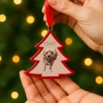 Custom Photo Enamel Metal Christmas Tree Ornament Pick and print V2