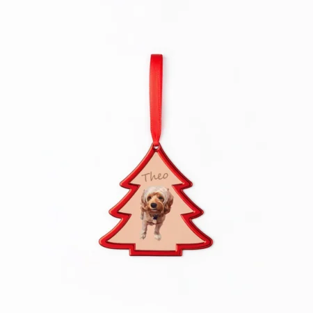 Custom Photo Enamel Metal Christmas Tree Ornament