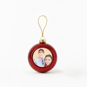 Home 13 Custom Photo Colored Round Christmas Ornament