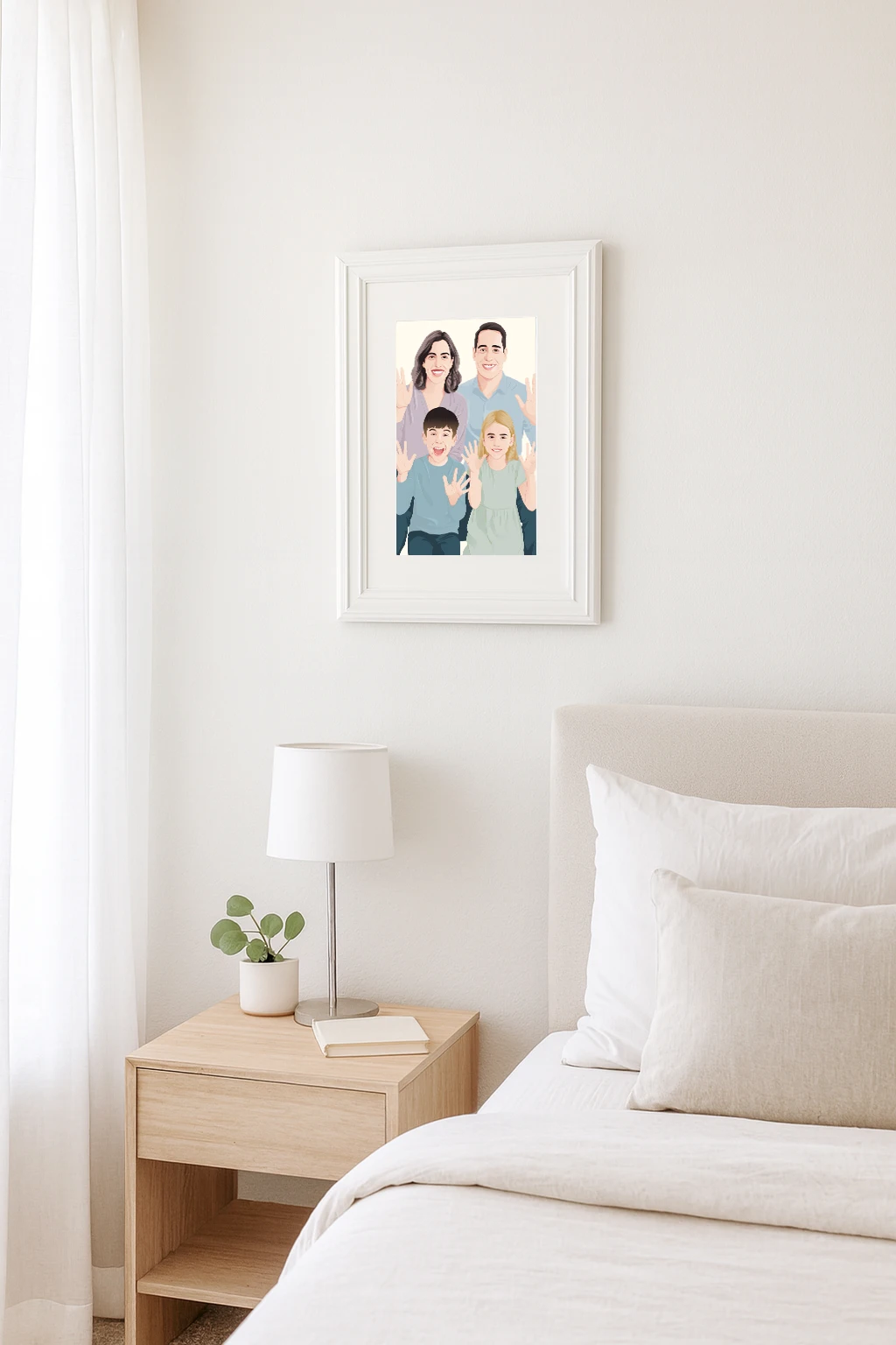 Custom Photo Portrait Heritage White Frame With Mat Pick and Print