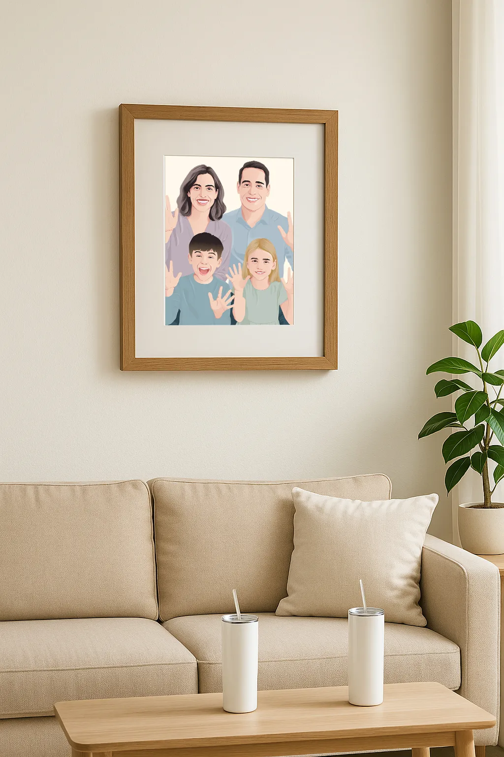 Custom Photo Walnut Stain Frame with Mat wall decor art pick and print