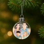 Custom Photo Fillable Ball Christmas Ornament 2 Custom fillable photo insert round christmas ornament vector portrait pick and print