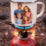 Custom photo enamel mug custom portrait pick and print fireproof