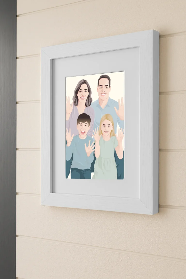 White Custom Photo Vector Belmont Frame with Mat Pick and print