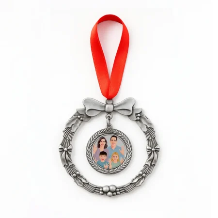 Custom Christmas Silver Ornament