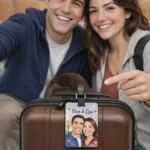 custom photo luggage tag personalized portrait gift couple gift pick and print v3