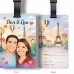 custom photo luggage tag personalized portrait gift double side design pick and print v5