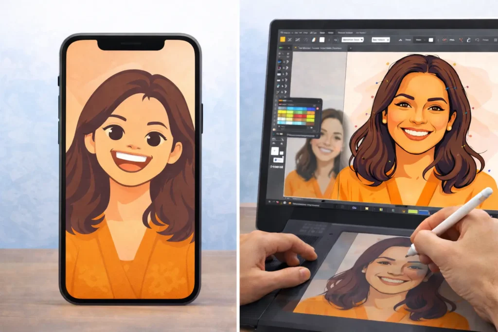What is Vector and why Vector Portrait Takes Time (And Why It’s Worth the Wait) 3 Why vector portrait takes time and why its worth the wait vector vs filter on phone pick and print