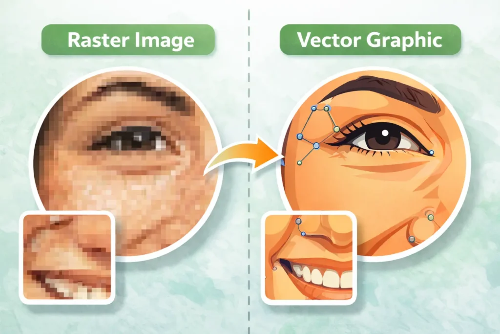 What is Vector and why Vector Portrait Takes Time (And Why It’s Worth the Wait) 1 Why vector portrait takes time and why its worth the wait vector vs vexel pick and print