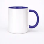 Custom Photo Ceramic Mug Colored Handle Personalized Blue Pick and print