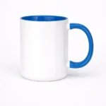 Custom Photo Ceramic Mug Colored Handle Personalized Mug Blue Pick and print