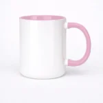 Custom Photo Ceramic Mug Colored Handle Personalized Pink Pick and print
