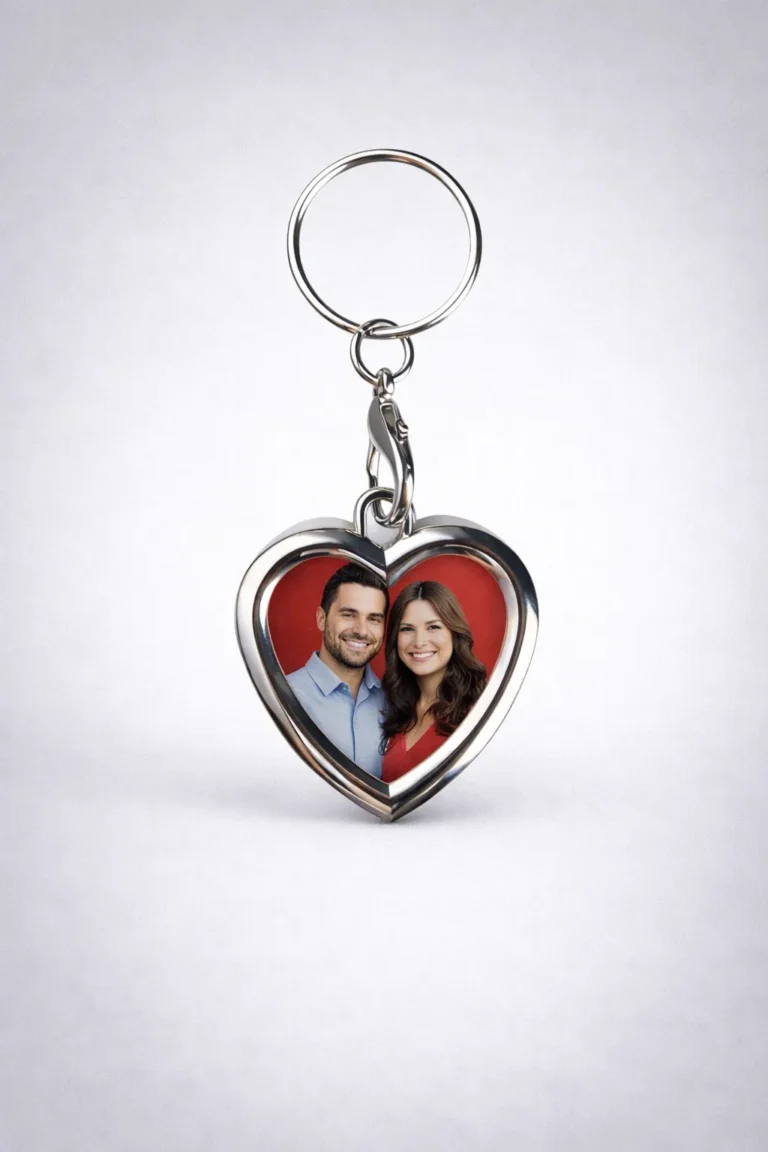 Custom Photo Key Chain Heart and Circle Metal - Featured