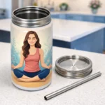 Custom Photo Mason Jar Frosted with straw personalized mason jar vacuum sealed double wall pick and print v2