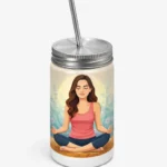 Custom Photo Mason Jar Frosted with straw personalized mason jar vacuum sealed double wall pick and print v4