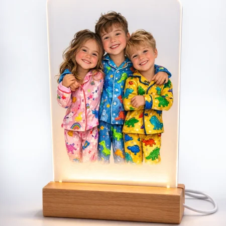 Custom Photo Acrylic Photo Frame with LED Lamp Base