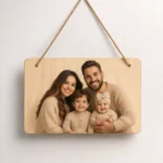 custom photo rectangle wooden door personalized door hanger with jute pick and print