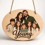 Custom Photo Wooden Door Sign Double-sided natural woodgrain finish - Featured