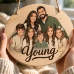 Custom Photo Wooden Door Sign Double-sided natural woodgrain finish - Gallery 2