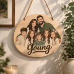 Custom Photo Wooden Door Sign Double-sided natural woodgrain finish - Gallery 1