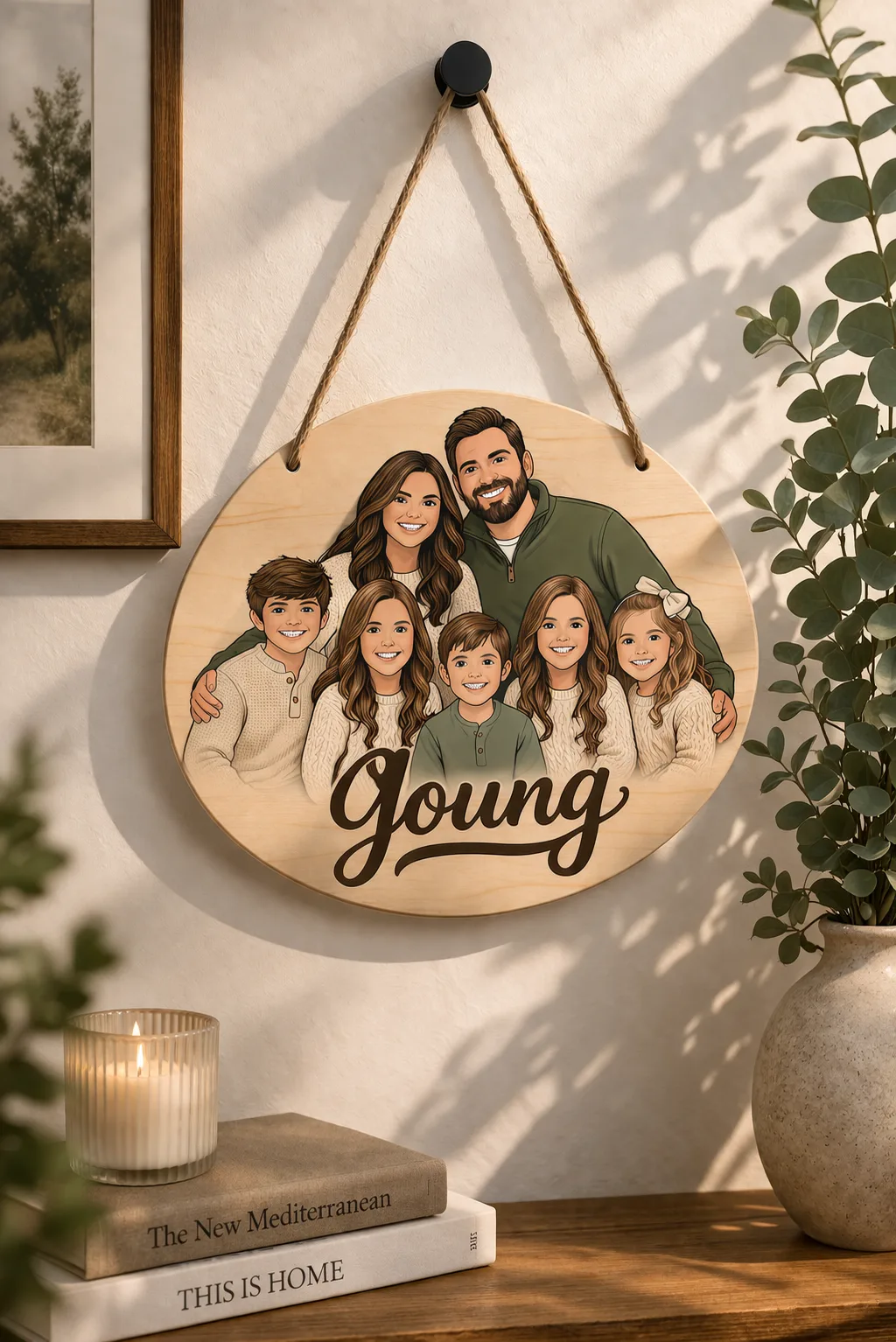 Custom Photo Wooden Door Sign Double-sided natural woodgrain finish - Gallery 1