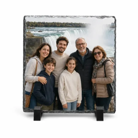 Personalized 8-Inch Square Slate Photo Plaque