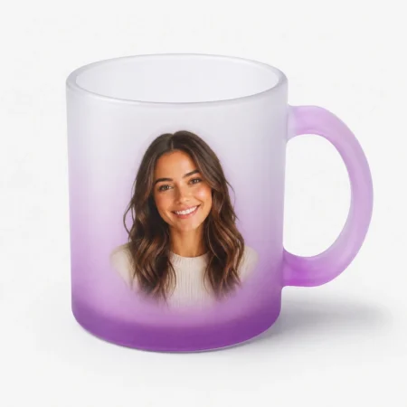 Personalized 11oz Colored Frosted Glass Mug
