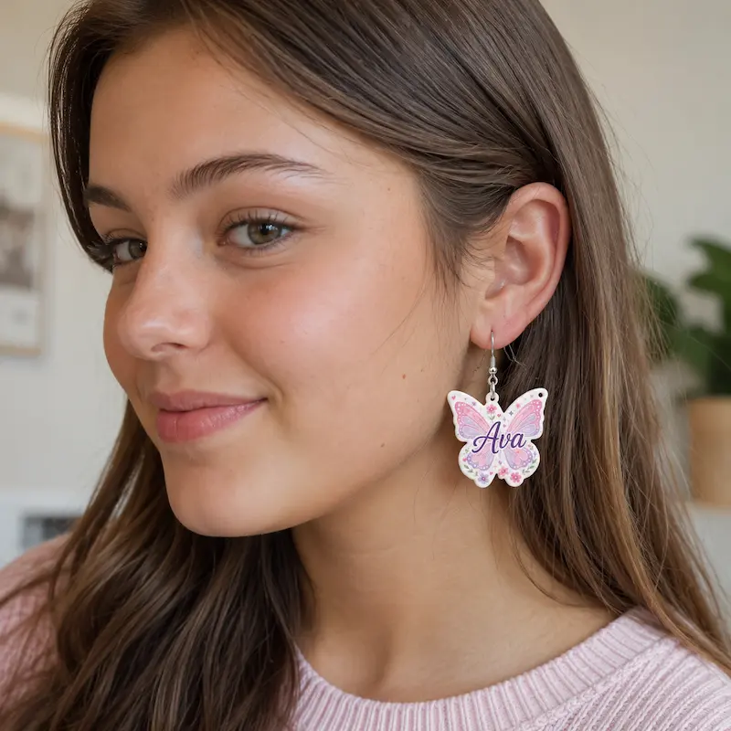 Personalized Double-Sided Shape Earrings 7 Personalized Double-Sided Shape Earrings - Image 7