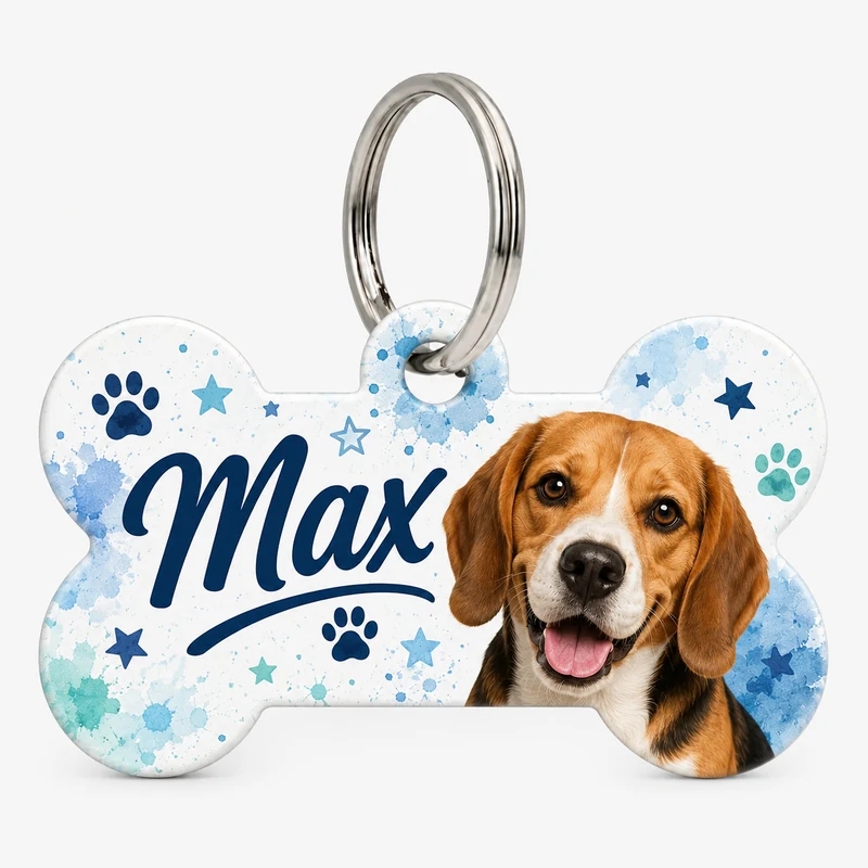 Personalized Double-Sided Bone Pet Tag 1 Personalized Double-Sided Bone Pet Tag