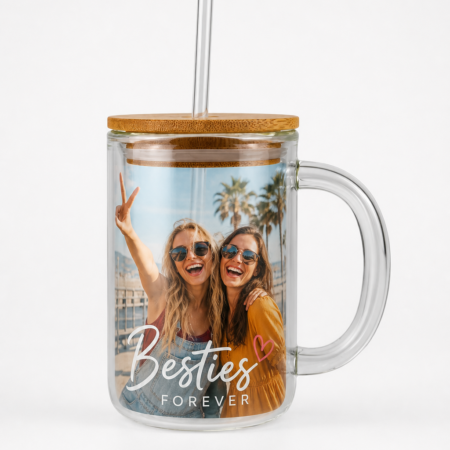 Custom 15oz Glass Coffee Mug Double-Walled