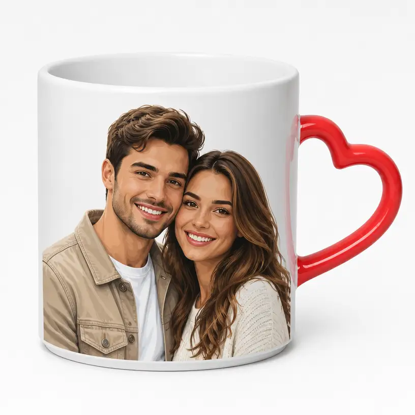Personalized Mug 11 oz Heart Style Handle
