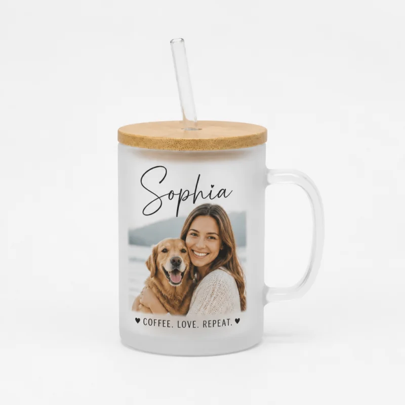 Personalized 17oz Frosted Glass Coffee Mug