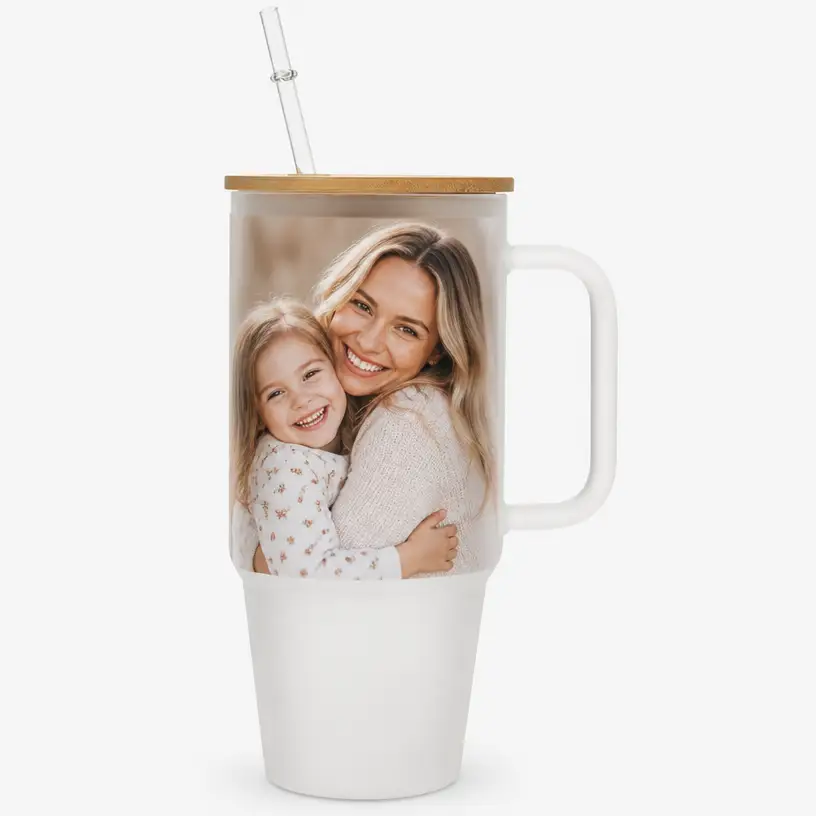 Personalized 40 oz Frosted Glass Sublimation Tumbler