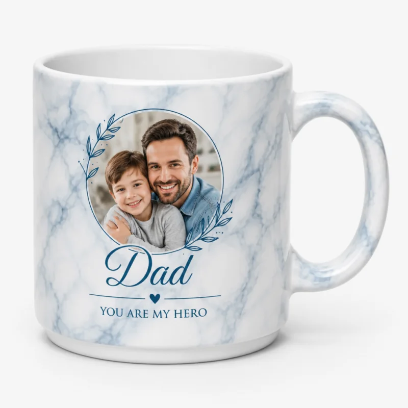 Personalized Marble Texture Ceramic Mug 15oz 4 Personalized Marble Texture Ceramic Mug 15oz - Blue variation