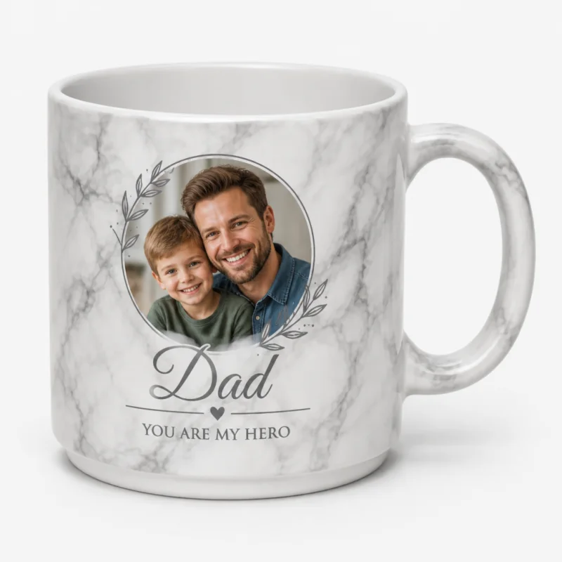 Personalized Marble Texture Ceramic Mug 15oz 5 Personalized Marble Texture Ceramic Mug 15oz - Grey variation