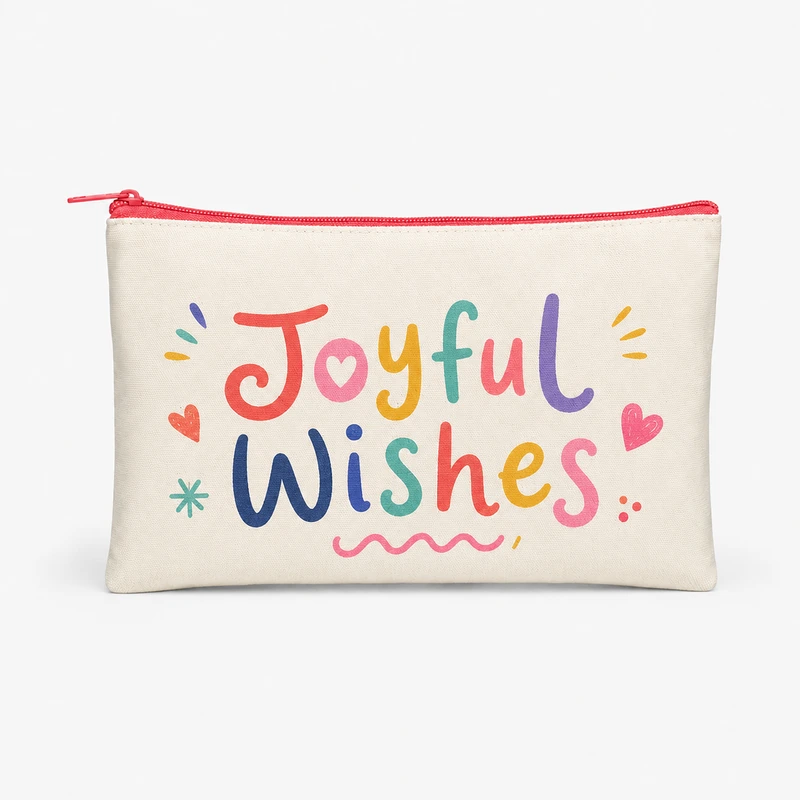 Personalized Beige Canvas Zipper Pouch 2 Personalized Beige Canvas Zipper Pouch - Image 2