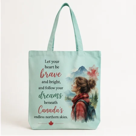 Personalized Canvas Tote Bag with Zipper