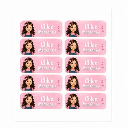 Custom Name Label Vinyl Sticker Sheets