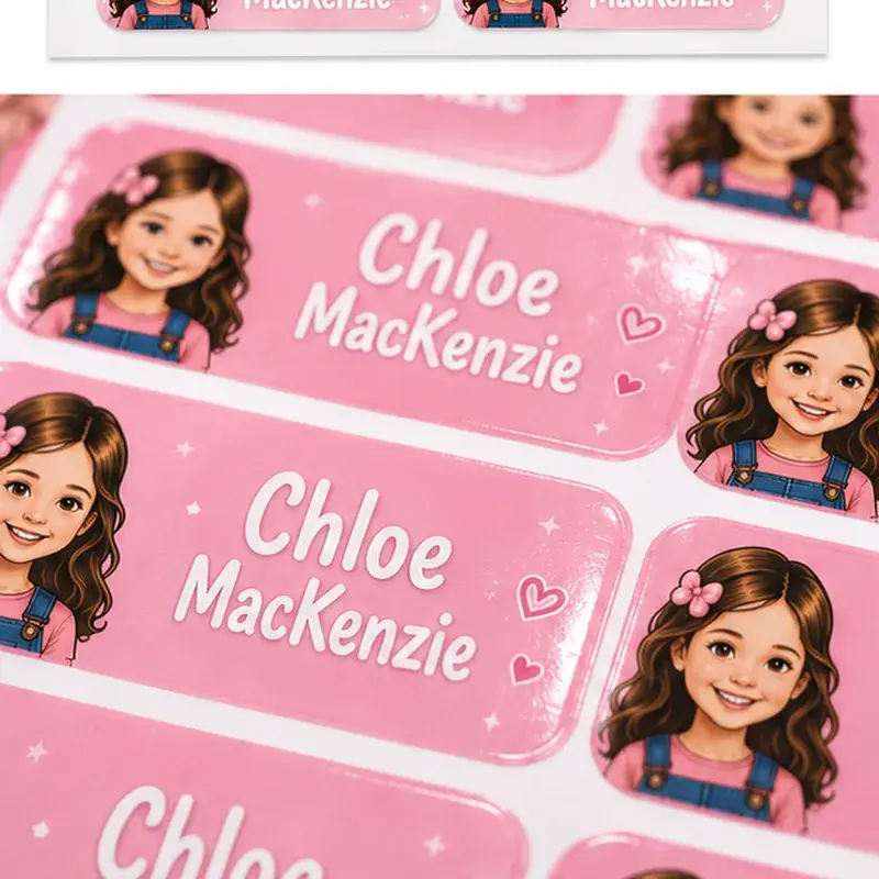 Custom Name Label Vinyl Sticker Sheets - Image 2