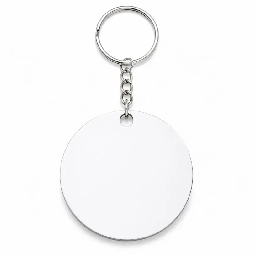 Personalized Double-Sided Metal Keychain - Circle variation